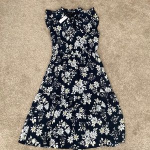 Banana Republic Navy, Floral, Cap-Sleeve, size 14 dress
